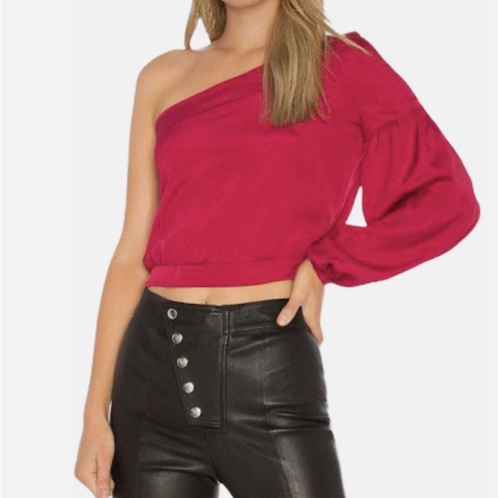 Likely One Shoulder Kristy Top in Ruby